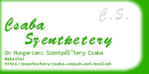 csaba szentpetery business card